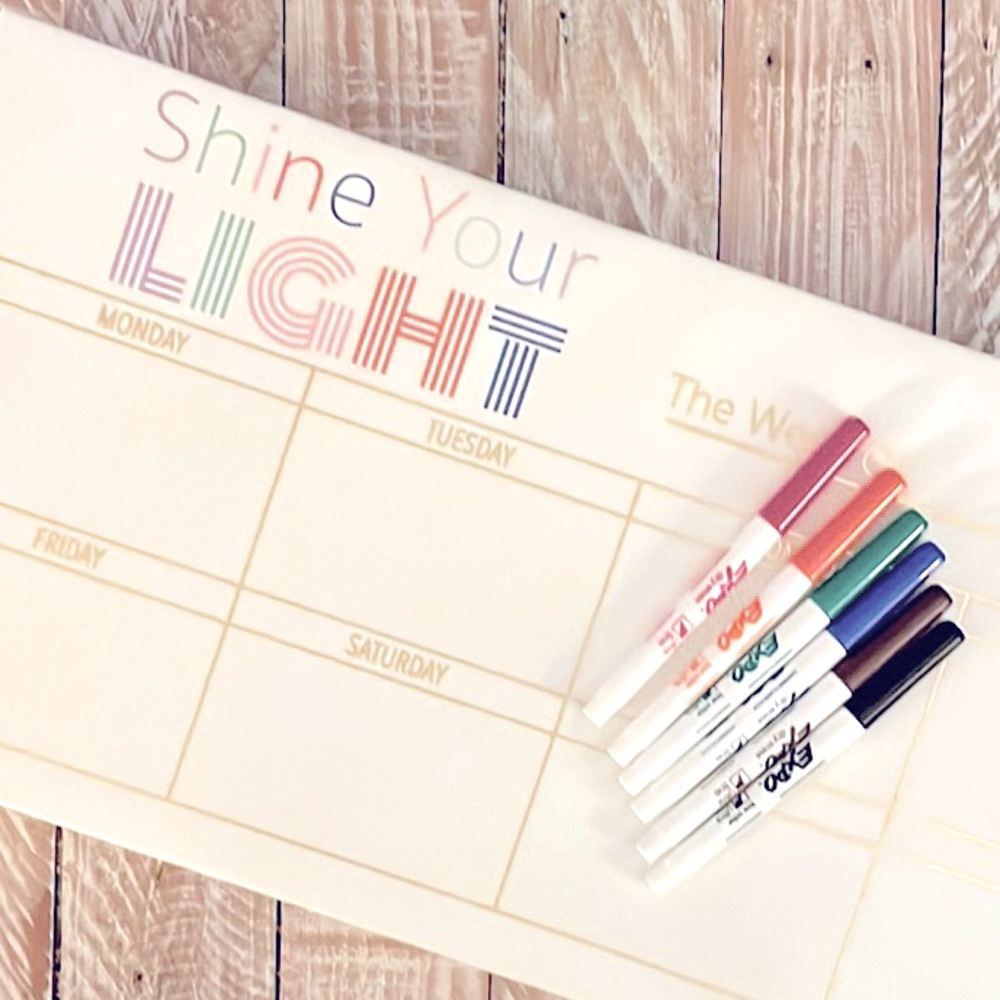 Sweet Dry Erase Weekly Calendar/Planner+6 Markers🌈